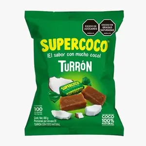 Turron Supercoco - 100 units - All Natural Coconut Snack Candy