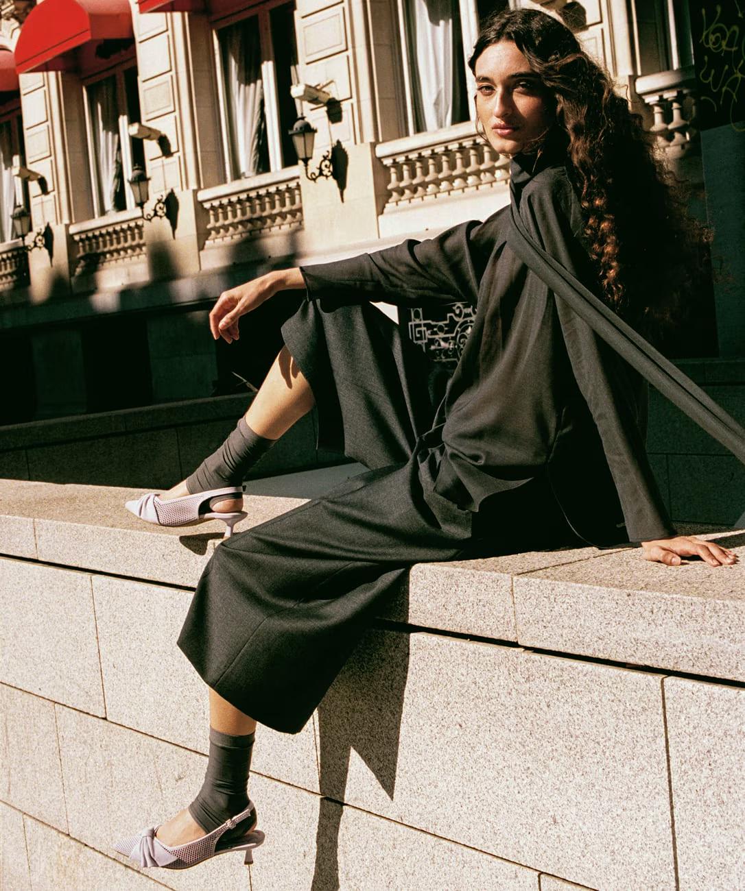 VIVAIA Arch Support Pointed Toe Mesh Bow Slingback Kitten Heels, Comfortable Heels, Wedding Shoes, Summer Heels, Breathable Mesh, Suitable for Dinner, Commute, Summer Party, Weddings, Slingback Sandals, Summer Sandals (Sanna)