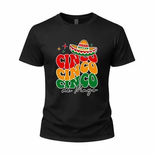 Cotton Unisex Oversized T-Shirt Tee with Cinco de Mayo Graphic Print, Festive Sombrero Party Design for Holiday Celebration, Funny Meme T-Shirt