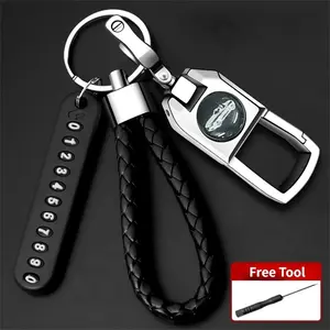 Car Key Keychain, Key Fob, Car Key Keychain with Phone Number, Anti-lost Phone Number Motorcycle Keychain, Universal Car Key Accessories