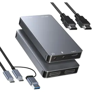 HDMI Capture Card, USB 3.0 1080P 60FPS Audio Video Capture Card for Streaming/Gaming/Video Conference, 4K@30Hz Input & Pass-Through Capture Card for  /PS5//Camera/PC