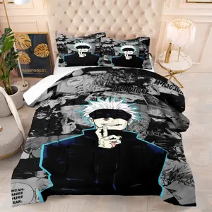 Gojo Satori Pattern Comforter Set, Soft And Durable Bedding Set, Quilt Bedding Set, Includes 1 Comforter And 1 Or 2 Pillowcases, Daily Holiday Birthday Gift Bedroom Decoration For Children And Adults