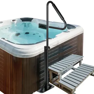 VIVOHOME 360 Rotatable Hot Tub Safety Handrail, Height Adjustable, Slide-Under Base Spa Step Handle 600 LBS Load/Rubber Sponge for Indoor Outdoor