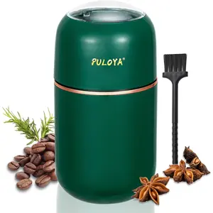 Electric Coffee Grinder for Beans, Spices, Herbs, Grains and Nuts, Stainless Steel Blades, 2.8 oz, Green