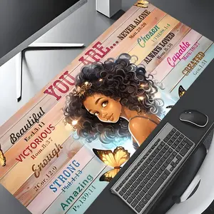 African Woman Pattern Mouse Pad, Mouse Pads for Desk, Rectangle Gaming Mouse Pad Made for Gaming, Non-slip Rubber Base Mousepad for Home Office Game Room Desk