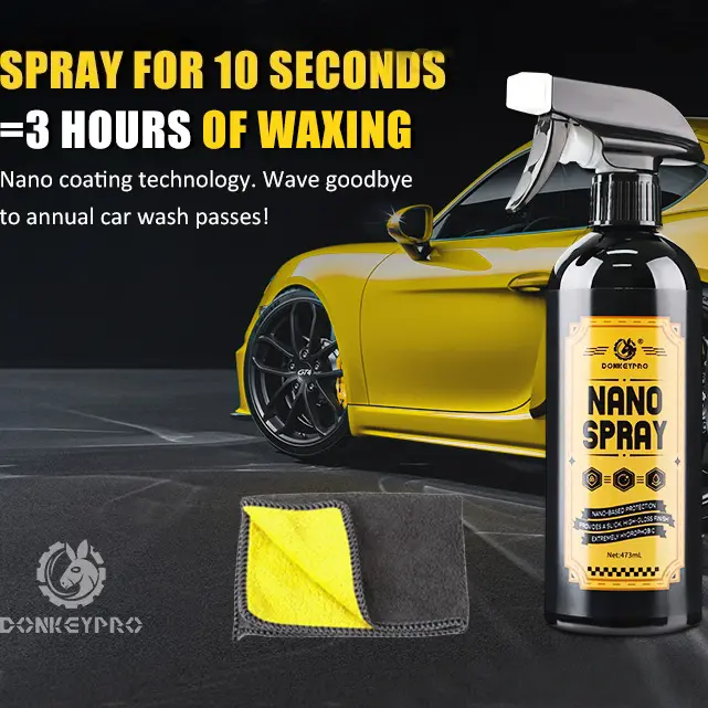 DONKEYPRO Nano Spray Wax for Automotive & Motorcycle Waxing Bright Scratch Protection Enhanced Hydrophobicity Car Detailing Supplies car stuff 16 oz
