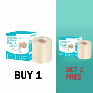 Hydrocolloid Roll for Wound Care, Cut-to-Size Extra Large Hydrocolloid Patch Bandages with Self-Adhesive, Ultra Absorbent, Flexible & Waterproof, Perfect for Burns, Blisters, Acne, and First Aid Kits, Available in 1.96" x 59" and 1.96" x 198.86"