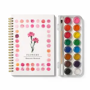 Watercolor Workbook for Beginners, Painting Supplies, DIY Watercolor Painting Book, Watercolor Specific, Refillable Loose-Leaf Sketchbook, Loose Leaf Pages, Ideal for Art Enthusiasts, Experimentation, Doodle Books, Watercolor Flowers Workbook