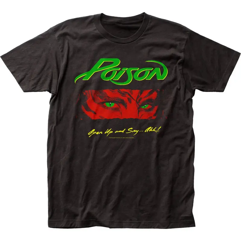 Poison Open Up And Say Ahh T-Shirt Rock And Roll Music Clasic Band Black, Music 90s Graphic Tee, Gift for Fan Shirt Streetwear