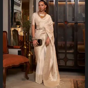 PURE KHADDI GEORGETTE NYLON WEAVING SAREE WITH READY BLOUSE