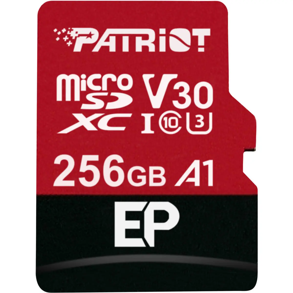 Patriot EP Series 256GB Micro SDXC V30 A1 UHS-I U3 4K UHD Memory Card with SD Adapter