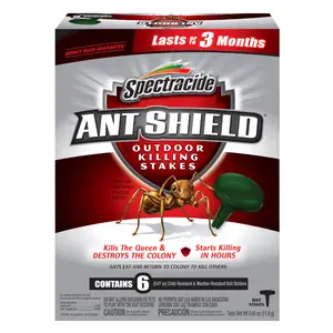 Outdoor Ant Killing Bait Stakes, Weather-Resistant Colony Control Stations for Perimeter Protection, 6-Count Pack