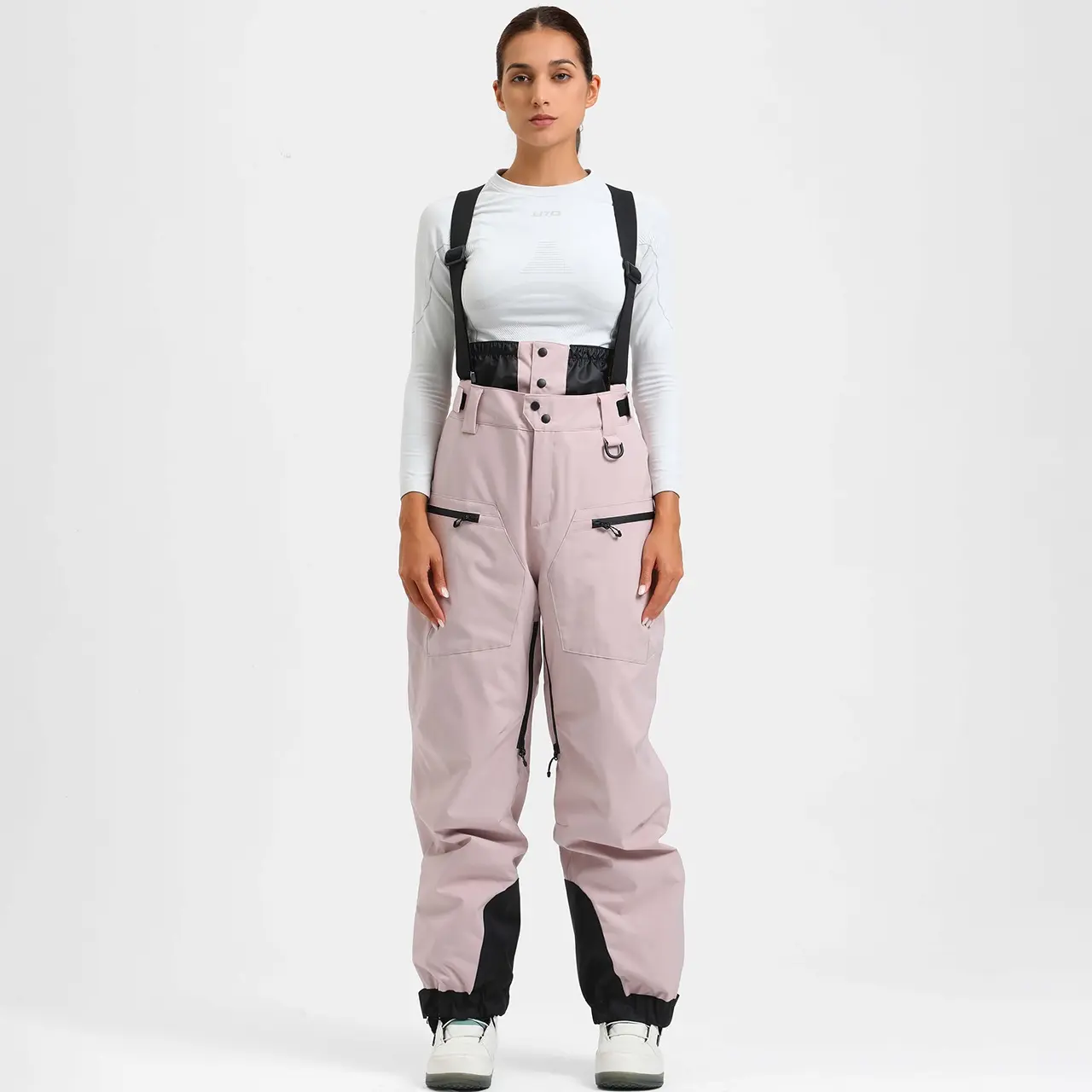 GSou Snow Women’s Waterproof Insulated Ski & Snowboard Pants with Detachable Suspenders for Cozy Winter Sportswear (GS-2599)