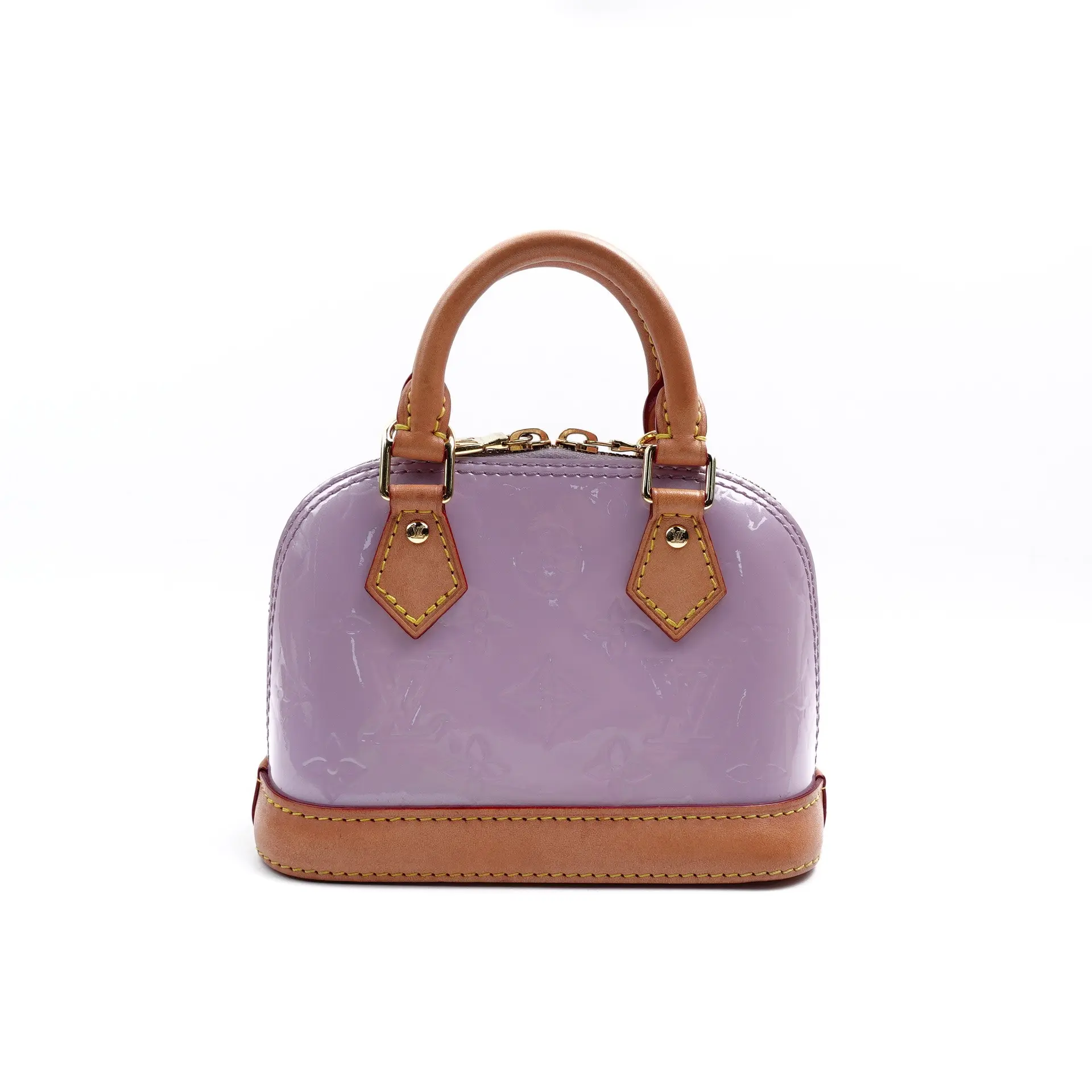 Pre-owned Louis Vuitton Vernis Shoulder Bags Alma Nano Lavender Purple Shoulder Bag T10415680