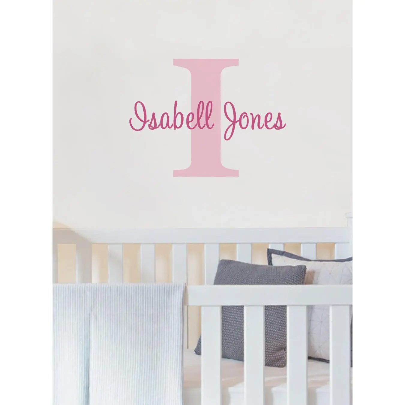 Custom Accent Wall Home Inspo Nameplate & Quote Decal, 23"-35" W Decorative Wall Stickers & Murals with Multiple Font Styles - Style A, Initial Decal