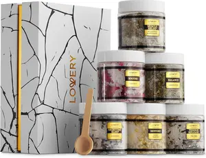 Gifts for Women Who Have Everything, Epsom Bath Salts Gift Basket Set, Self Care Salt with Essential Oil, Gifts for Her, Mom, Lavender, Eucalyptus, Lemon, Coconut, Tea Tree, Honey Almond