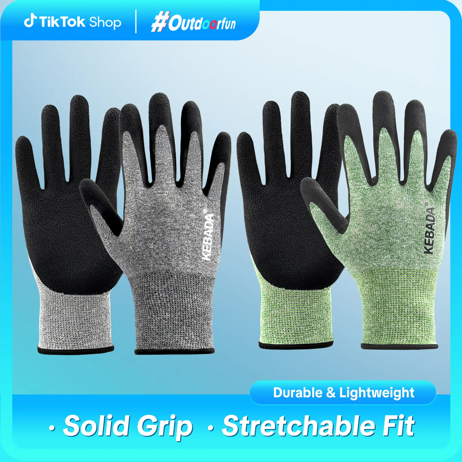 Kebada Gardening Gloves Thorn Proof, Foam Latex Coated Garden Gloves For Men, Stretchable Breathable Knit Gloves outdoorfun