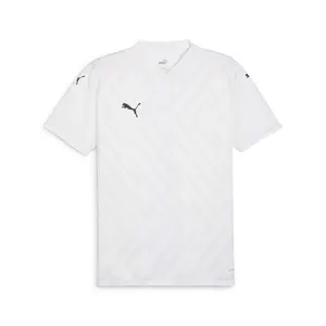 PUMA Mens Teamglory V-Neck Short Sleeve Jersey Casual - White