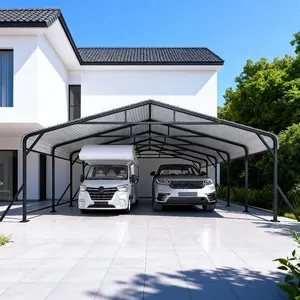 Heavy Duty Metal Carport 10x15 / 12x20 / 13x26 / 20x24 ft, Outdoor Car Canopy with Extra Support Poles, Waterproof & UV Protection, Wind Resistant Shelter for Car, Truck, Boat