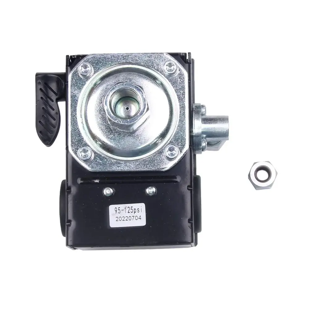 Ingersoll Rand 23474661-C Pressure Switch, 95-125 PSI Air Compressor Part with SS3/SS5 Fit, Steel/Copper Construction, Unloader Valve, Female Npt, On/Off Lever