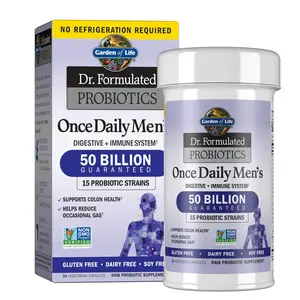 Garden of Life Dr. Formulated Once Daily Men’s Probiotic 50 Billion CFU – Probiotics for Men with 15 Strains + Organic Prebiotic Fiber for Digestive, Colon & Immune Support, Daily Gas Relief, Shelf Stable, 30 Capsules