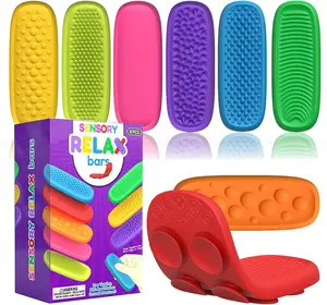 Colorful Sensory Fidget Toys, Sensory Grippie Set, 8pcs Multiple Textured Suction Toys, Fidget Strips Stress Relief Toy for Home School Office