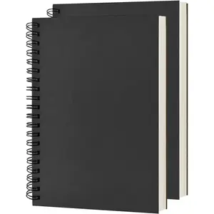 Blank Spiral Notebook, 2-Pack, Soft Cover, Sketch book, 100 Pages / 50 Sheets, 7.5 inch x 5.1 inch, 100GSM