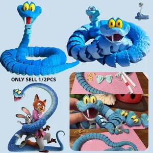 New Gary Snake Stress: zootopia 2 Articulated Simulation Toy Snake, 3d Printed Snake Gary Model Stress Relief Toys Child Gift boys gift items Mother's Day gift
