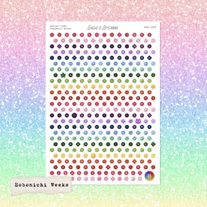 365 Buttons • Hobonichi Weeks • 365 Days Check-Off Stickers