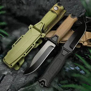 Outdoor Knife,Suitable for Cutting and Chopping Meat,Anti-Slip Design,Free Sheath,for Hiking,Camping,Fishing,BBQ,Ideal Gift