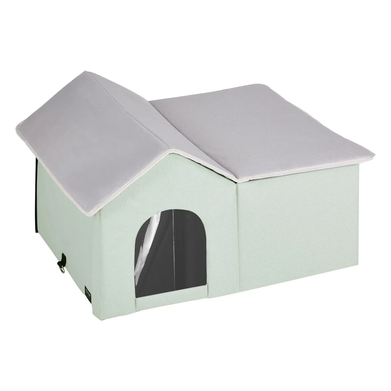【Summerfinds】VEVOR Heated Cat House Foldable Kitty Shelter with Heated Pad Green Large