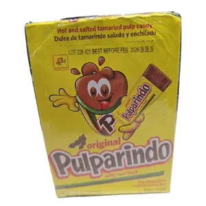 Pulparindo De La Rosa Hot and salted Tamarind Pulp Candy 20 pieces Net wt 10-oz Bonbon Snack