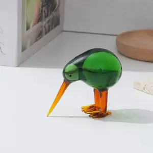 Creative Handmade Glass Bird Sculpture Figurine, Home Desktop Holiday Decoration, Perfect Gift Idea, Unique Art Decor for Living Room & Office