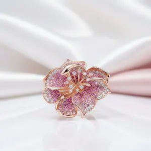 Lab Created Ruby & Sapphire Flower Blossom Ring