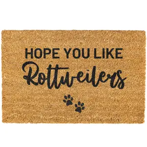 Hope You Like Rottweilers Doormat, Funny, Dog doormat, Coir, Welcome Mat, Non-slip, Indoor, Outdoor