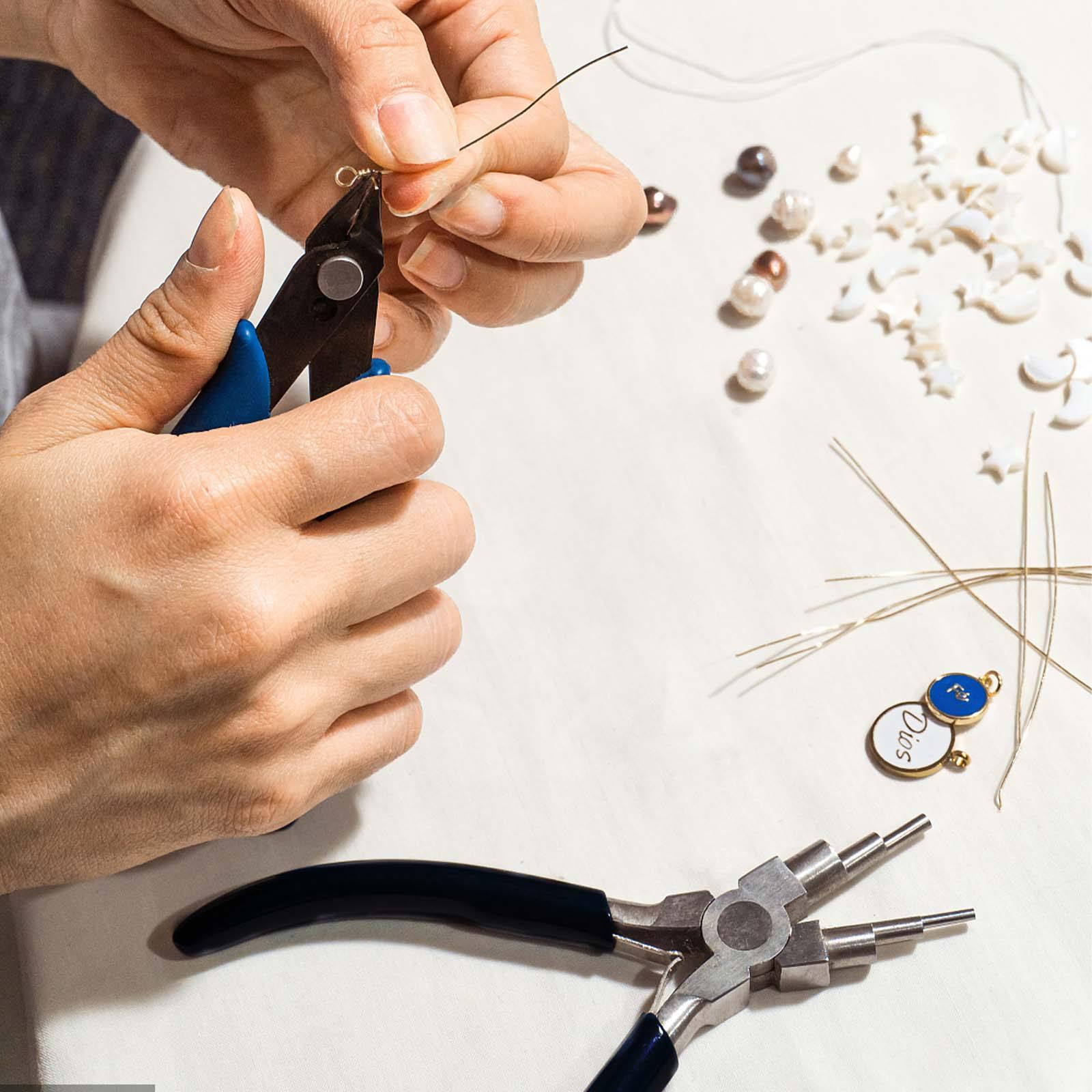 Complete Jewelry Making & Wire Wrapping Tool Kit - 6 in 1 Bail Making Pliers, Wire Cutters & Jump Ring Maker Set for DIY Jewelry Craft