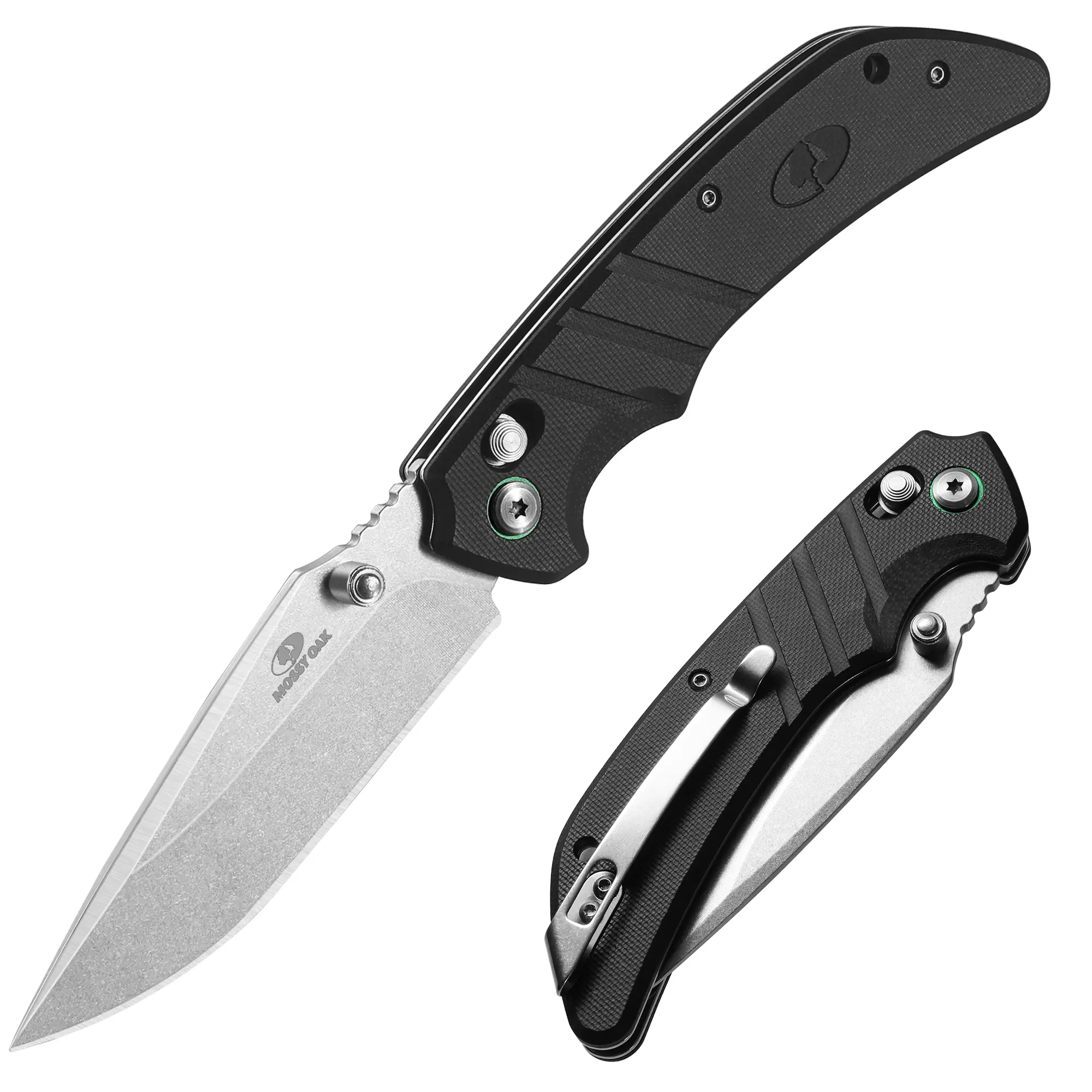 #summersale Mossy Oak Folding Pocket Knife, 4" Stonewash Stainless Steel Blade EDC Knife, G10 Handle with Axis Lock & Pocket Clip, Small Tactical Survival Knife for Hiking, Hunting, Outdoor Gifts for Men & Women