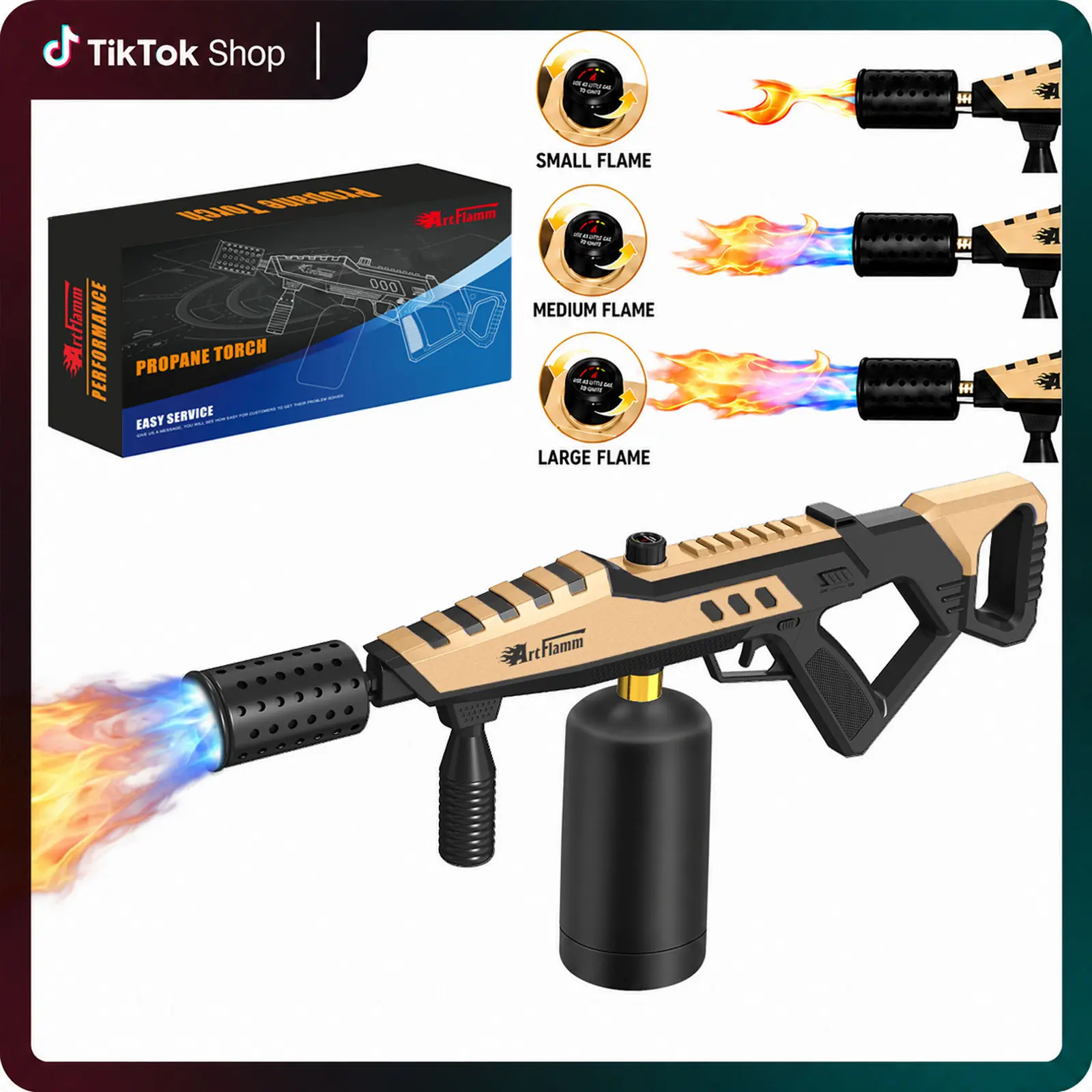 Adjustable Propane Torch with Dual-Grip Detachable Design for BBQ, Steak Searing, Charcoal Ignition, Camping, Soldering, DIY, Ideal Gift for Grill Masters & Cooking Enthusiasts (Tank Not Included)
