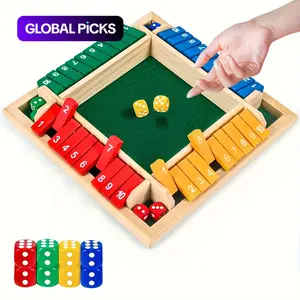Shut-the-Box Game for 2–4 Players, Wooden Dice Family Board Game, Fun Dice Game, Party Board Game, Tabletop Games for Parties, Halloween, Christmas and Other Gatherings #GLOBAL PICKS