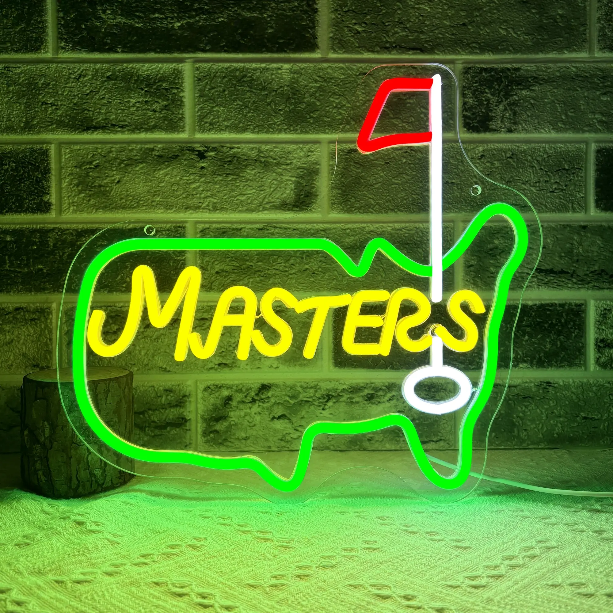 MASTERS LED Neon Sign, USB Wall Hanging Golf Art Neon Sign, Neon Sign for Golf Courses, A Gift for Golf Enthusiasts, Decorative Neon Sign, Led Neon Lights, Led Lighted, Led Signs, Home Decor Light, Cool Lights, LED Decoration