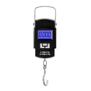 110lb/50kg Digital LCD Scale Handheld Luggage Weight Scale, Electronic Balance Digital Scale Travel Balance Postal Fishing Hook Scale, with LCD Display (Not Included Battery)