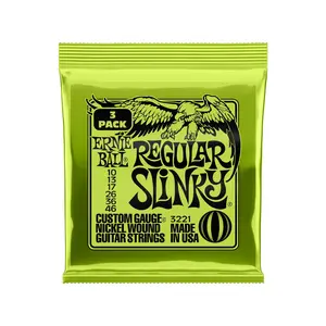 Ernie Ball Regular Slinky Nickel Wound Electric Guitar Strings 3 Pack - 10-46