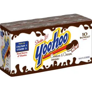 Yoo-hoo Cookies and Cream Drink, 6.5 fl oz boxes, 40 pack (4 Packs of 10) Yoo-hoo Chocolate Drink, 6.5 Fl oz boxes, 40 pack Sweet Beverage.