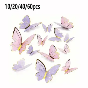 Butterfly Cake Decoration, 3D Paper Butterfly Cupcake Toppers, Women Birthday Anniversary Party Decor, Wall Stickers