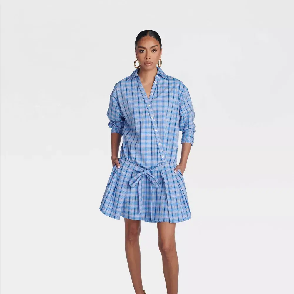 KBB by KAHLANA Women's 'The Apron Shirt Dress' - Plaid