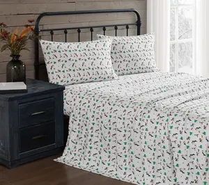 Truly Soft Holiday Dogs Twin Flannel Sheet Set