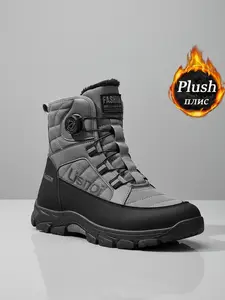 (The shoes are one size smallerovc) Men's Fashion Snow Boots, New Winter Boots, Stylish Winter Footwear, Warm and Comfortable, Ideal for Cold Weather, Trendy Design for Outdoor Activities