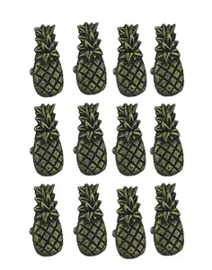 Antique Brass Cast Iron Pineapple Drawer Pulls - 2.25 Inches High Vintage Tropical Cabinet Knobs for Whimsical, Timeless Decor