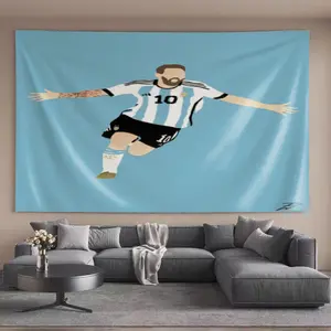 Simple Tapestries Messi in Argentina kit Exquisite Best choice for New Year's living room decoration
