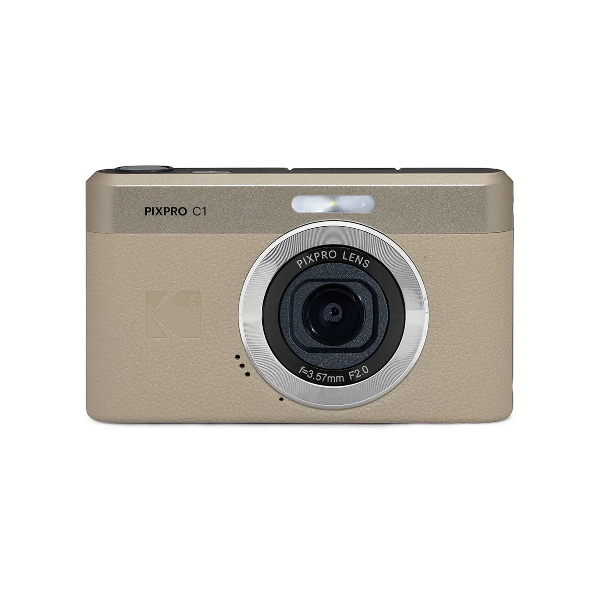 Kodak PIXPRO C1 Friendly Zoom Vintage Handheld Point & Shoot Camera - 13MP, Full HD, Rechargeable, Tan, Screen, Lens, Digital Camera